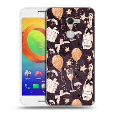 Силиконовый чехол на Alcatel A3 с принтом Новый год
