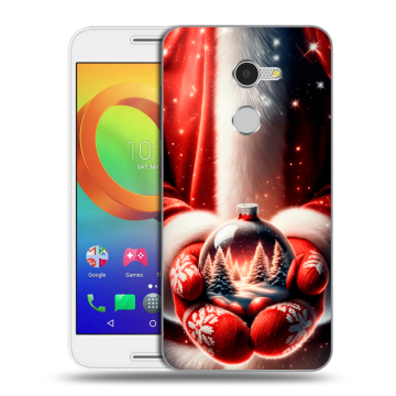 Силиконовый чехол на Alcatel A3 с принтом Новый год