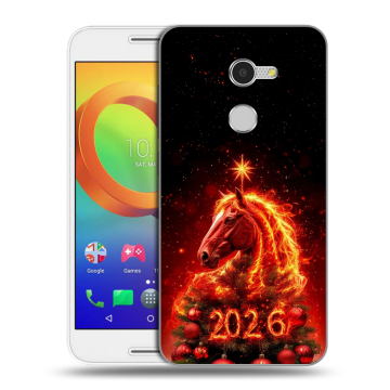 Силиконовый чехол на Alcatel A3 с принтом Новый год