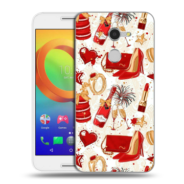 Силиконовый чехол на Alcatel A3 с принтом Новый год