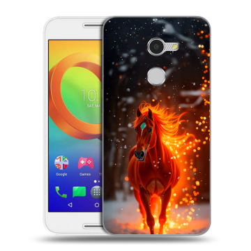 Силиконовый чехол на Alcatel A3 с принтом Новый год