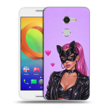Силиконовый чехол на Alcatel A3 с принтом женский