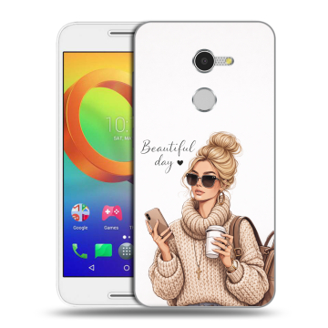 Силиконовый чехол на Alcatel A3 с принтом женский Силиконовый чехол на Alcatel A3 с принтом женский