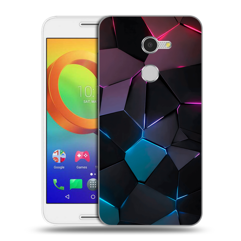Силиконовый чехол на Alcatel A3 с принтом Геометрия неона Силиконовый чехол на Alcatel A3 с принтом Геометрия неона