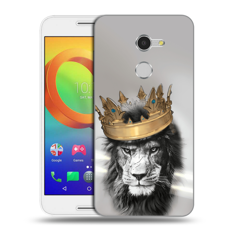 Силиконовый чехол на Alcatel A3 с принтом Лев с короной Силиконовый чехол на Alcatel A3 с принтом Лев с короной