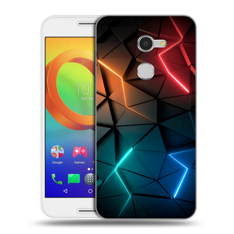Силиконовый чехол на Alcatel A3 с принтом Абстракция неон Силиконовый чехол на Alcatel A3 с принтом Абстракция неон