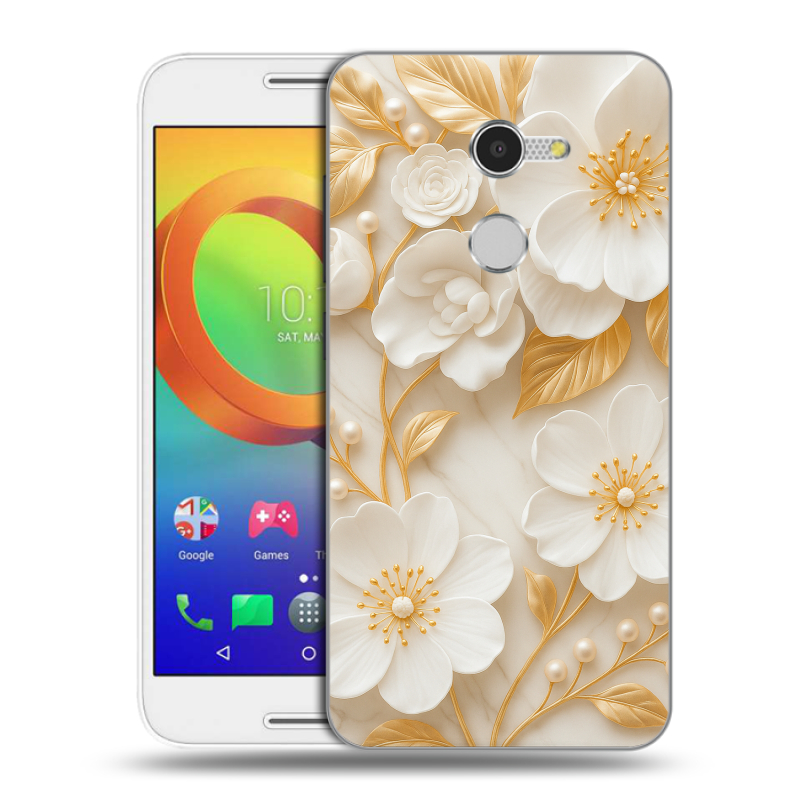 Силиконовый чехол на Alcatel A3 с принтом Цветы Силиконовый чехол на Alcatel A3 с принтом Цветы