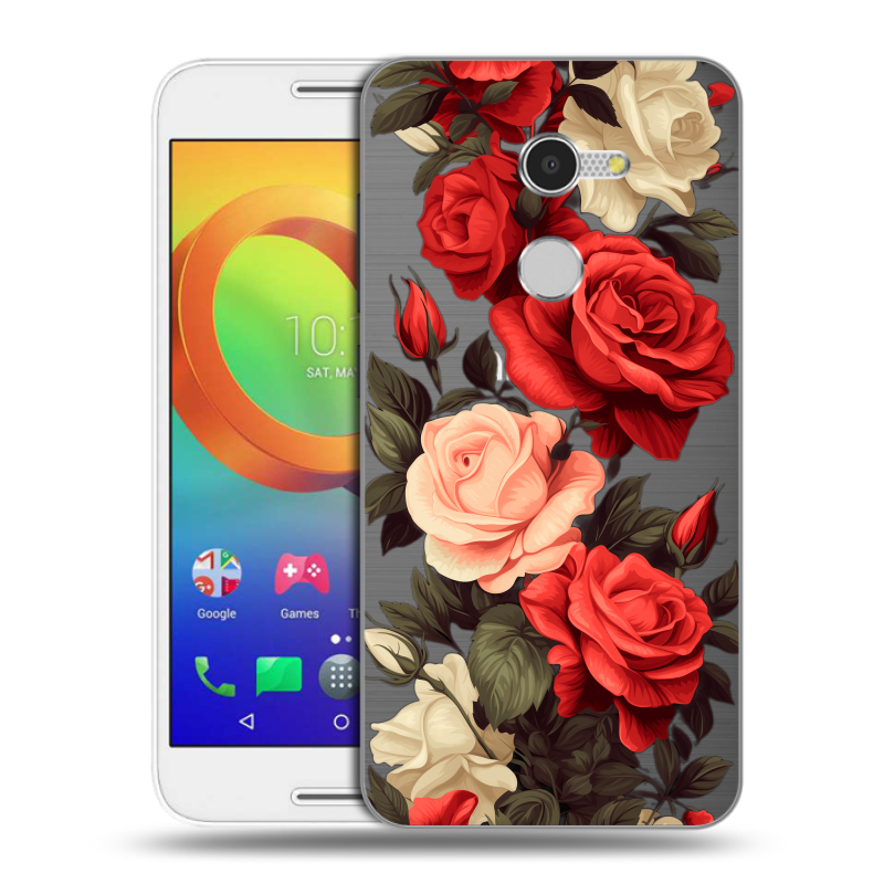 Силиконовый чехол на Alcatel A3 с принтом Розы Силиконовый чехол на Alcatel A3 с принтом Розы