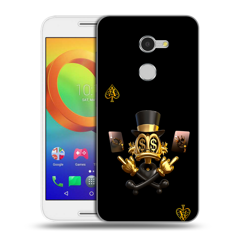 Силиконовый чехол на Alcatel A3 с принтом Золотой скрудж макдак Силиконовый чехол на Alcatel A3 с принтом Золотой скрудж макдак