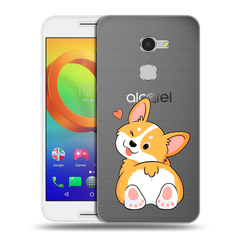 Силиконовый чехол на Alcatel A3 с принтом Корги Силиконовый чехол на Alcatel A3 с принтом Корги