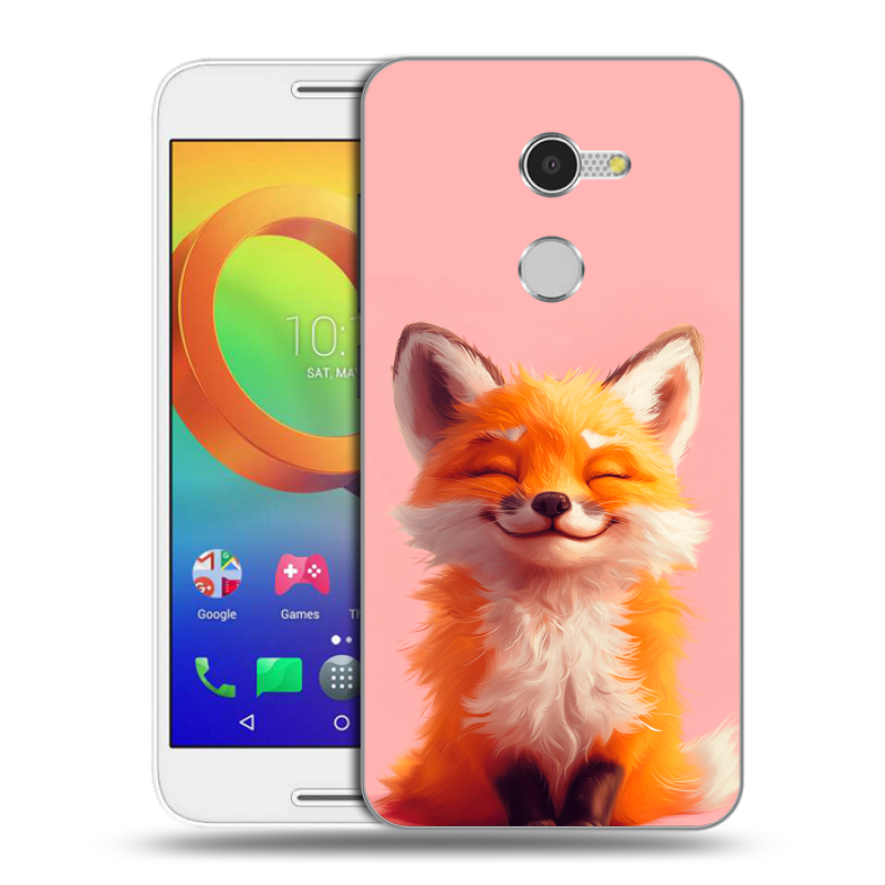 Силиконовый чехол на Alcatel A3 с принтом милая лиса Силиконовый чехол на Alcatel A3 с принтом милая лиса