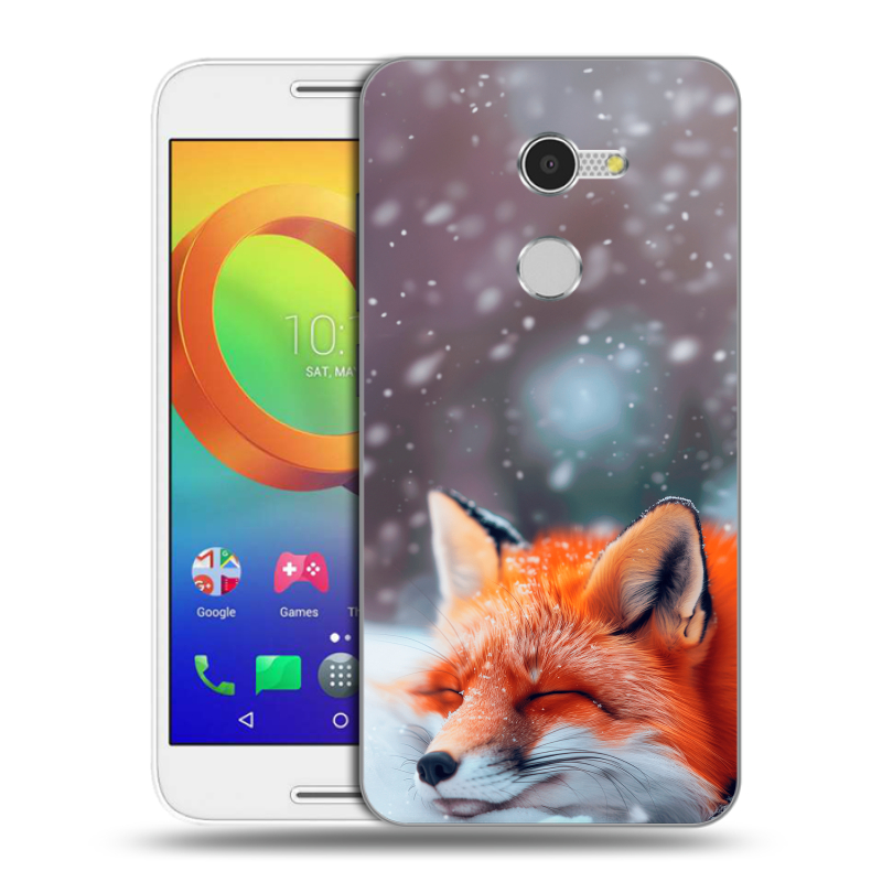 Силиконовый чехол на Alcatel A3 с принтом лиса Силиконовый чехол на Alcatel A3 с принтом лиса
