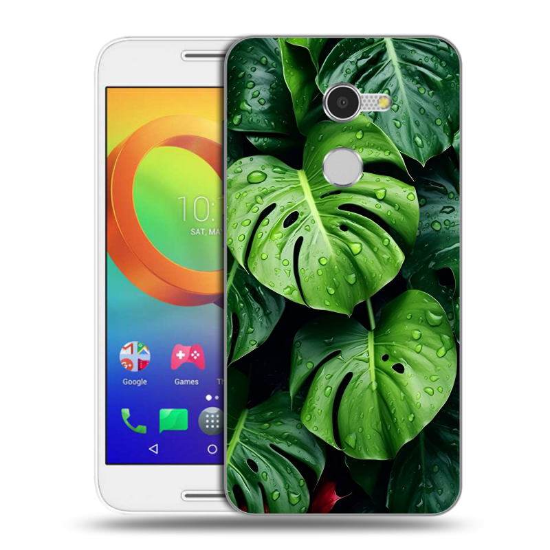 Силиконовый чехол на Alcatel A3 с принтом Листья Силиконовый чехол на Alcatel A3 с принтом Листья