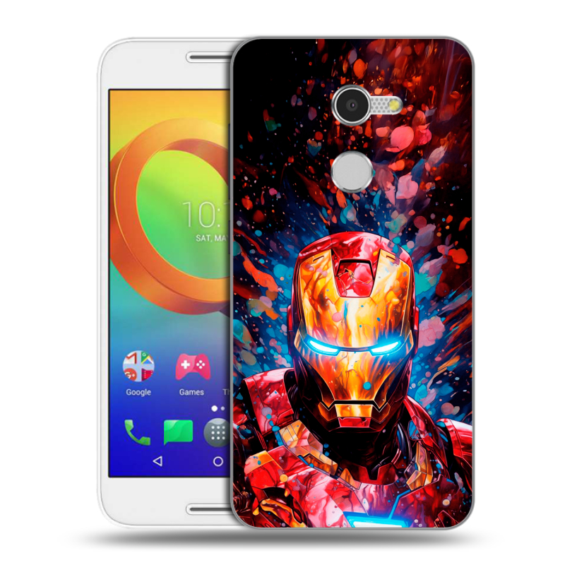 Силиконовый чехол на Alcatel A3 с принтом Железный человек Ironman Силиконовый чехол на Alcatel A3 с принтом Железный человек Ironman