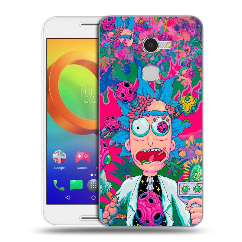 Силиконовый чехол на Alcatel A3 с принтом Рик и Морти Rick Morty Силиконовый чехол на Alcatel A3 с принтом Рик и Морти Rick Morty