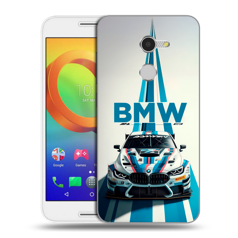 Силиконовый чехол на Alcatel A3 с принтом БМВ BMW Силиконовый чехол на Alcatel A3 с принтом БМВ BMW