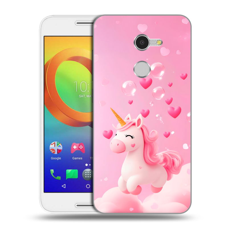 Силиконовый чехол на Alcatel A3 с принтом Единорог Силиконовый чехол на Alcatel A3 с принтом Единорог