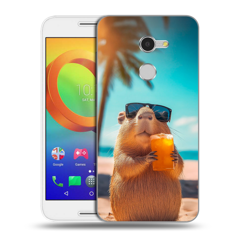 Силиконовый чехол на Alcatel A3 с принтом Капибара Силиконовый чехол на Alcatel A3 с принтом Капибара
