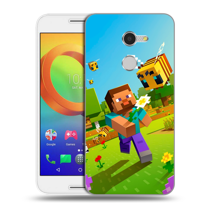 Силиконовый чехол на Alcatel A3 с принтом Майнкрафт Minecraft Силиконовый чехол на Alcatel A3 с принтом Майнкрафт Minecraft