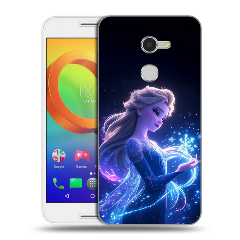 Силиконовый чехол на Alcatel A3 с принтом Холодное сердце Frozen Силиконовый чехол на Alcatel A3 с принтом Холодное сердце Frozen