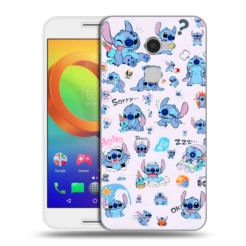 Силиконовый чехол на Alcatel A3 с принтом Лило и Стич Силиконовый чехол на Alcatel A3 с принтом Лило и Стич