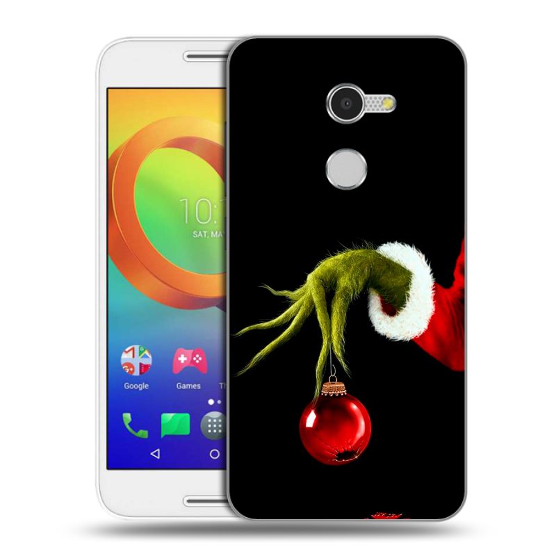 Силиконовый чехол на Alcatel A3 с принтом Новый год Гринч Силиконовый чехол на Alcatel A3 с принтом Новый год Гринч
