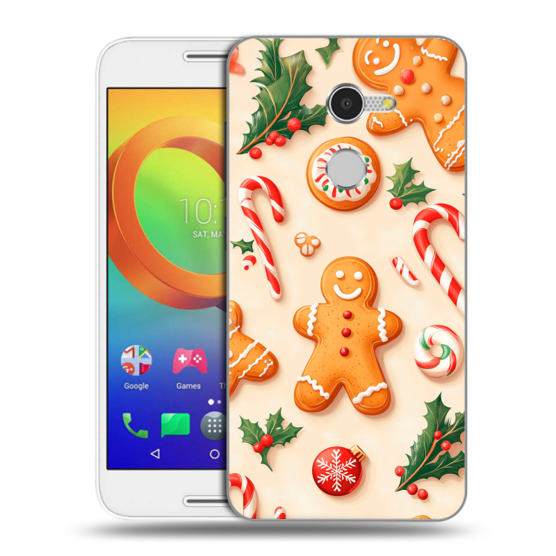 Силиконовый чехол на Alcatel A3 с принтом Новый год Силиконовый чехол на Alcatel A3 с принтом Новый год