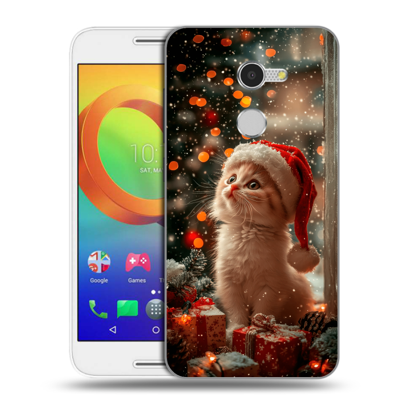 Силиконовый чехол на Alcatel A3 с принтом Новый год Силиконовый чехол на Alcatel A3 с принтом Новый год