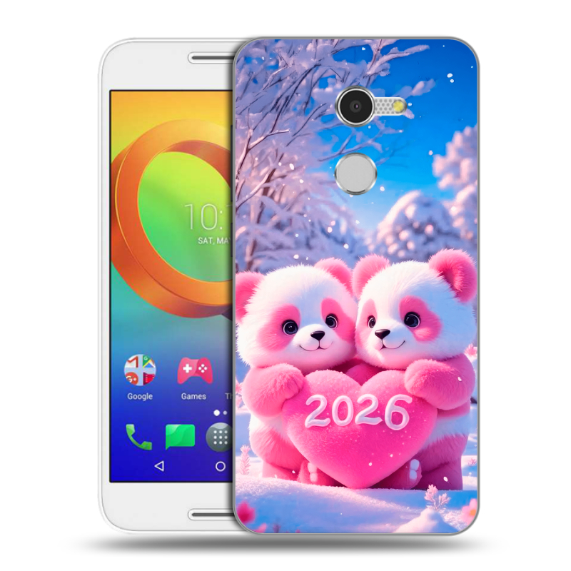 Силиконовый чехол на Alcatel A3 с принтом Новый год Силиконовый чехол на Alcatel A3 с принтом Новый год