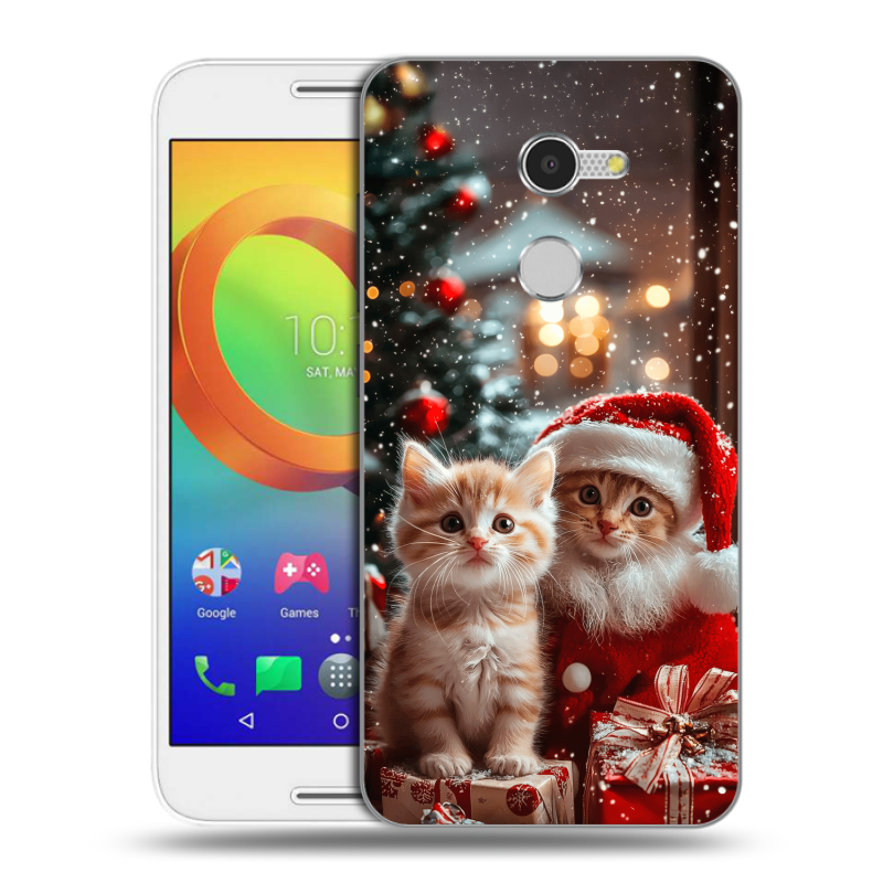 Силиконовый чехол на Alcatel A3 с принтом Новый год Силиконовый чехол на Alcatel A3 с принтом Новый год