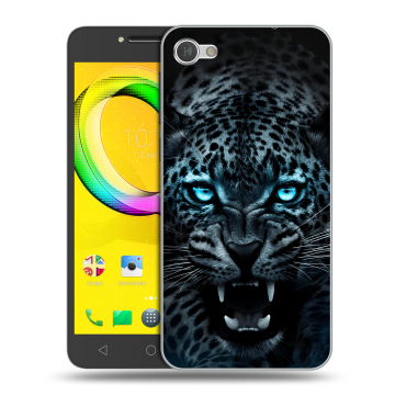 Силиконовый чехол на Alcatel A5 LED с принтом Темный леопард Силиконовый чехол на Alcatel A5 LED с принтом Темный леопард