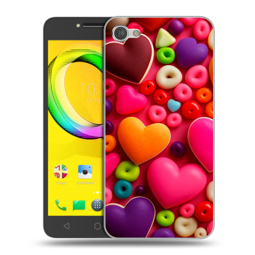 Силиконовый чехол на Alcatel A5 LED с принтом Сердечки Силиконовый чехол на Alcatel A5 LED с принтом Сердечки