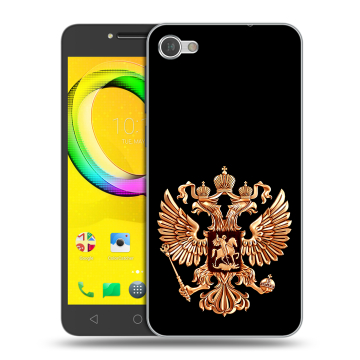 Силиконовый чехол на Alcatel A5 LED с принтом Герб России золотой