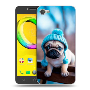Силиконовый чехол на Alcatel A5 LED с принтом Мопс в шапке Силиконовый чехол на Alcatel A5 LED с принтом Мопс в шапке
