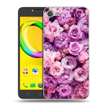 Силиконовый чехол на Alcatel A5 LED с принтом лавандовые розы Силиконовый чехол на Alcatel A5 LED с принтом лавандовые розы