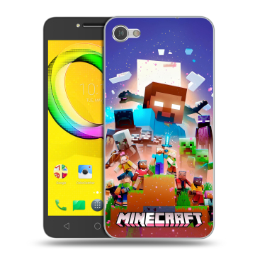 Силиконовый чехол на Alcatel A5 LED с принтом Майнкрафт Minecraft