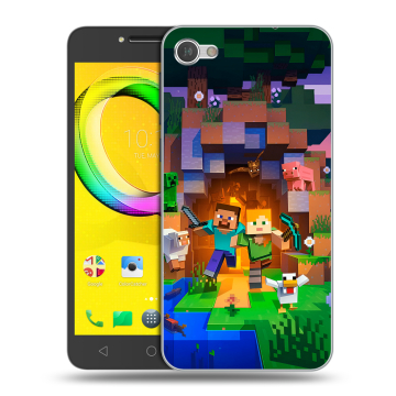 Силиконовый чехол на Alcatel A5 LED с принтом Майнкрафт Minecraft
