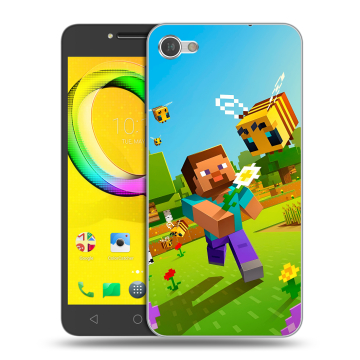 Силиконовый чехол на Alcatel A5 LED с принтом Майнкрафт Minecraft