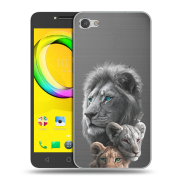 Силиконовый чехол на Alcatel A5 LED с принтом Львы Силиконовый чехол на Alcatel A5 LED с принтом Львы