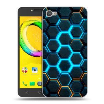 Силиконовый чехол на Alcatel A5 LED с принтом Неоновые соты Силиконовый чехол на Alcatel A5 LED с принтом Неоновые соты