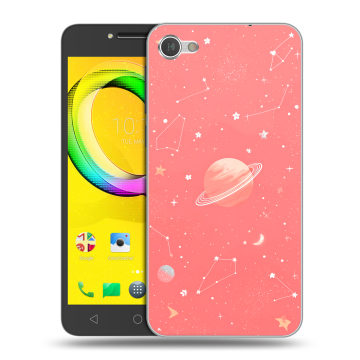 Силиконовый чехол на Alcatel A5 LED с принтом Розовый космос Силиконовый чехол на Alcatel A5 LED с принтом Розовый космос