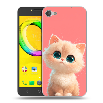 Силиконовый чехол на Alcatel A5 LED с принтом Розовый котенок Силиконовый чехол на Alcatel A5 LED с принтом Розовый котенок