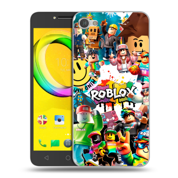 Силиконовый чехол на Alcatel A5 LED с принтом Roblox Роблокс