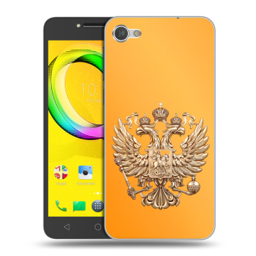 Силиконовый чехол на Alcatel A5 LED с принтом Герб Флаг России Силиконовый чехол на Alcatel A5 LED с принтом Герб Флаг России