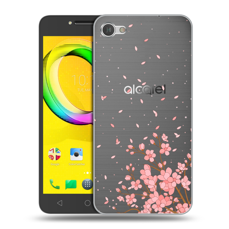 Силиконовый чехол на Alcatel A5 LED с принтом Ветка сакуры Силиконовый чехол на Alcatel A5 LED с принтом Ветка сакуры