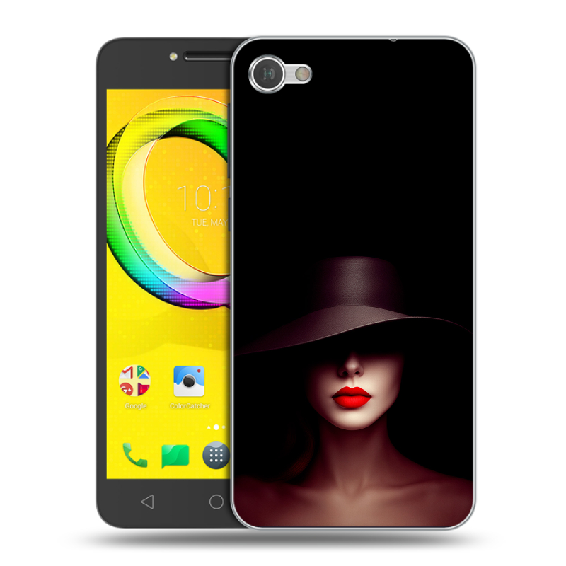 Силиконовый чехол на Alcatel A5 LED с принтом Девушка в шляпе Силиконовый чехол на Alcatel A5 LED с принтом Девушка в шляпе