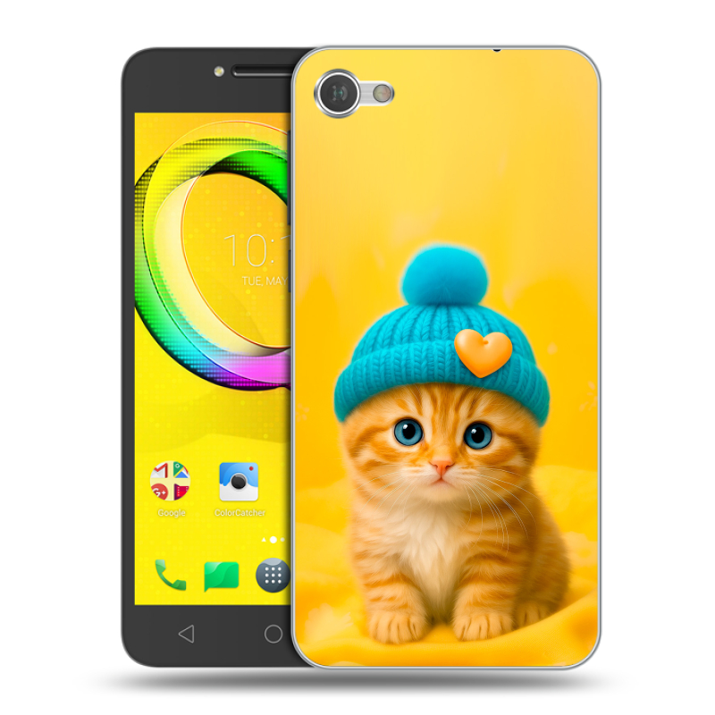 Силиконовый чехол на Alcatel A5 LED с принтом Котенок в шапке Силиконовый чехол на Alcatel A5 LED с принтом Котенок в шапке