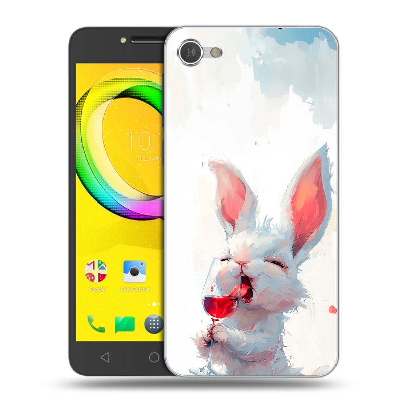 Силиконовый чехол на Alcatel A5 LED с принтом кролик зайчик Силиконовый чехол на Alcatel A5 LED с принтом кролик зайчик