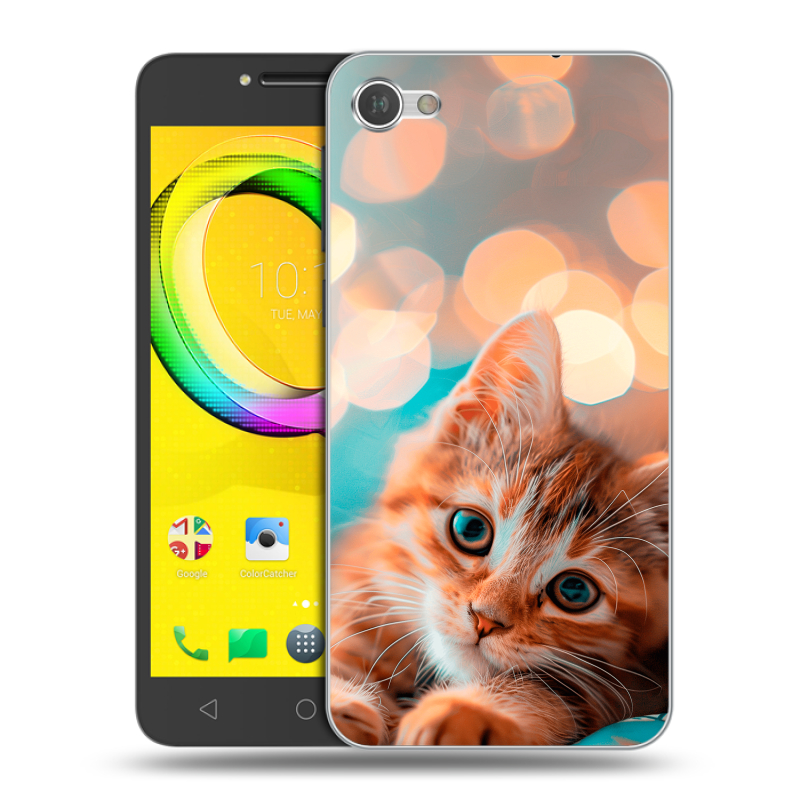 Силиконовый чехол на Alcatel A5 LED с принтом котик Силиконовый чехол на Alcatel A5 LED с принтом котик