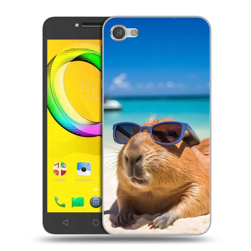 Силиконовый чехол на Alcatel A5 LED с принтом Капибара Силиконовый чехол на Alcatel A5 LED с принтом Капибара